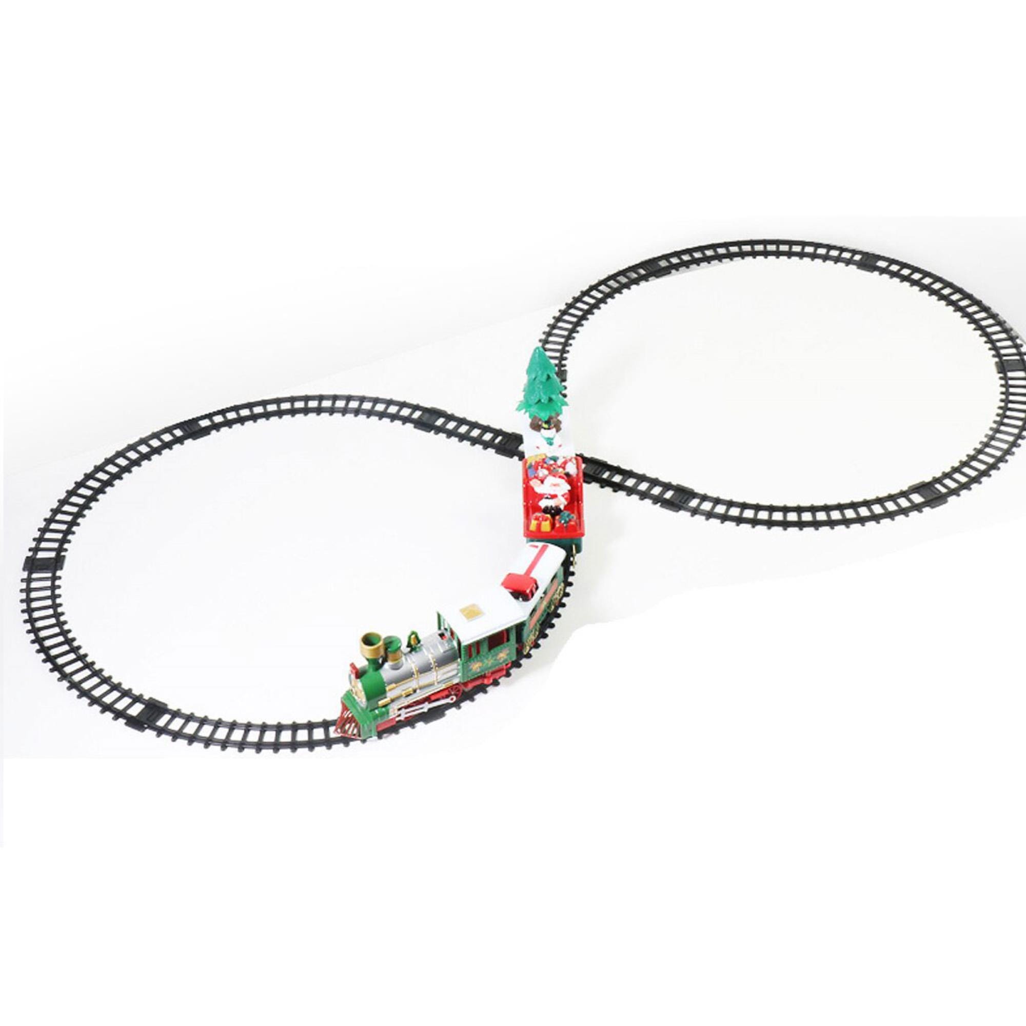 EGNMCR Lumières et Sons Train de Noël Ensemble Voies Ferrées Jouets Train de Noël Cadeau Train Électrique Cadeaux d'Anniversaire pour Enfants EGNMCR Lumières et Sons Train de Noël Ensemble Voies Ferrées Jouets Train de Noël Cadeau Train Électrique Cadeaux d'Anniversaire pour Enfants