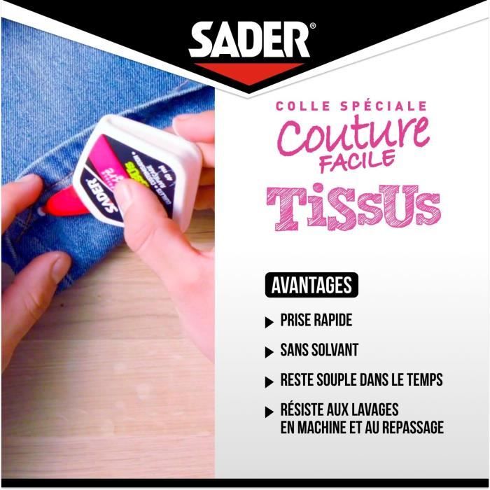 Colle spéciale Tissus - Couture facile 40ml Sader - 5