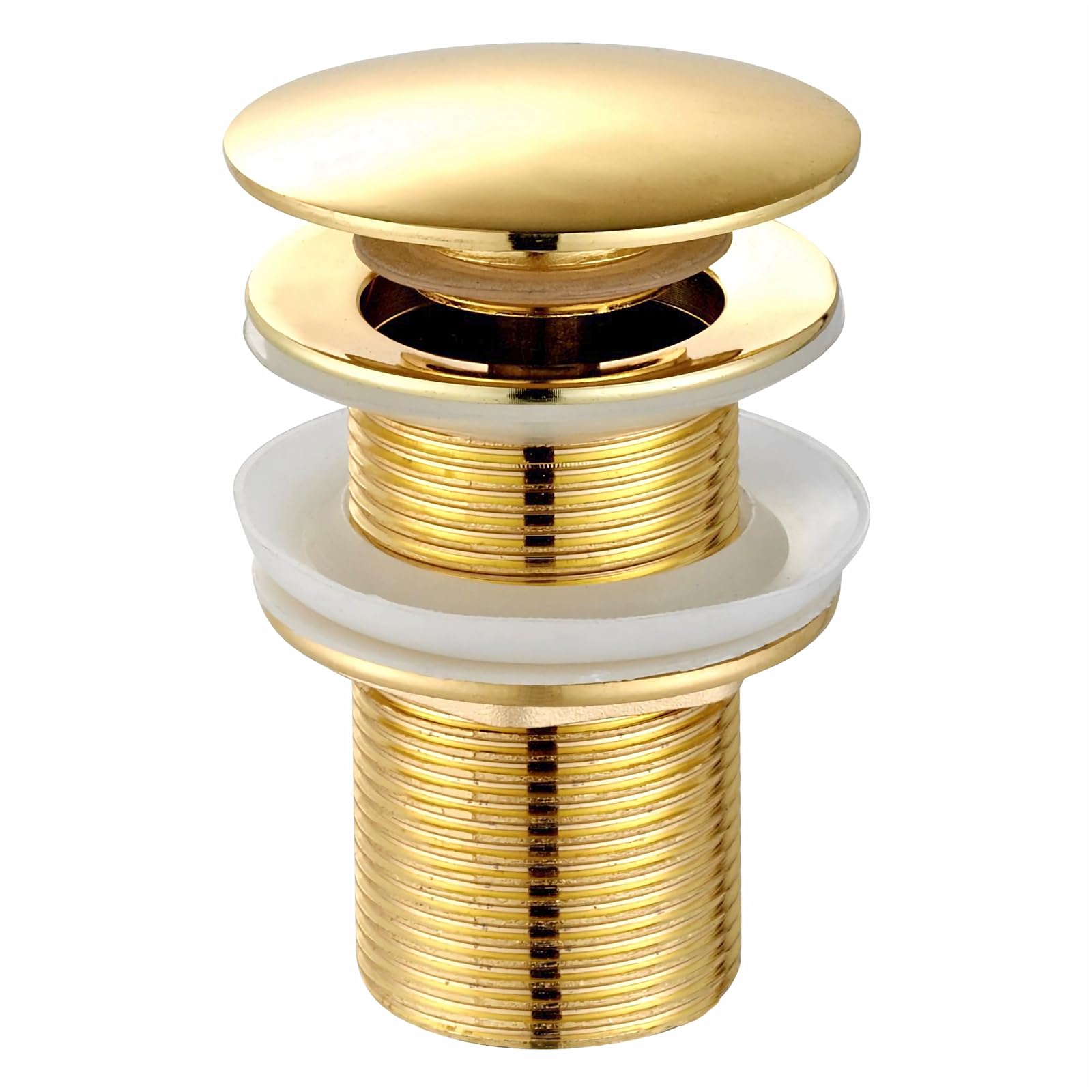 Valvola Di Scarico Push-up Per Lavabo E Bidet – Finitura Oro Spazzolato, In Ottone, Marca Kibath Valvola Di Scarico Push-up Per Lavabo E Bidet – Finitura Oro Spazzolato, In Ottone, Marca Kibath