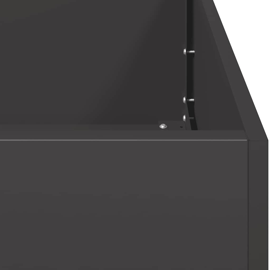 Jardinière，Pot de Fleurs noir 200x40x40 cm acier laminé à froid CFW412540 - 7