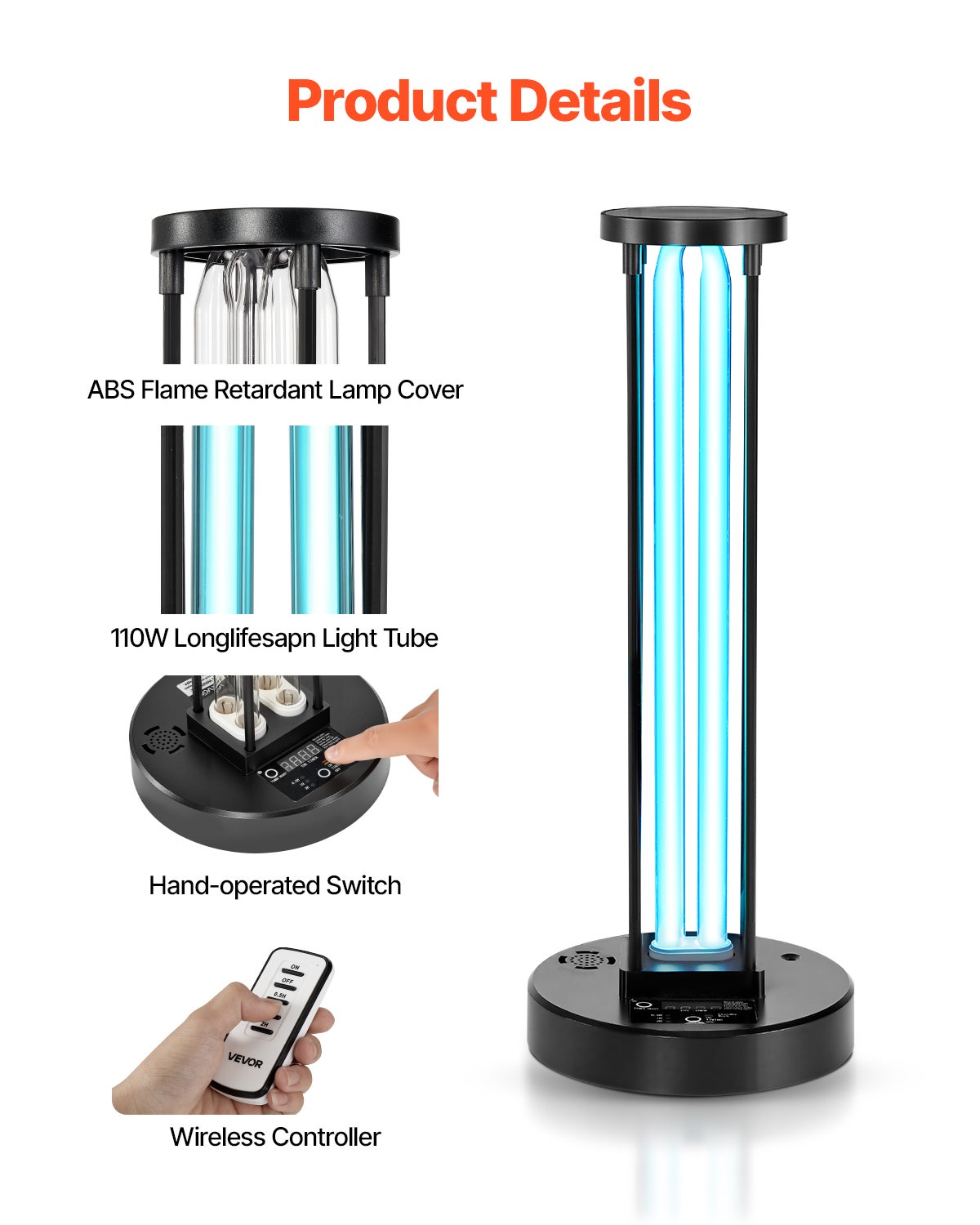 254nm Torcia LED UV UVC 254nm Portatile - Per Minerali Fluorescenti, Sterilizzazione, Ricaricabile Torcia Uv