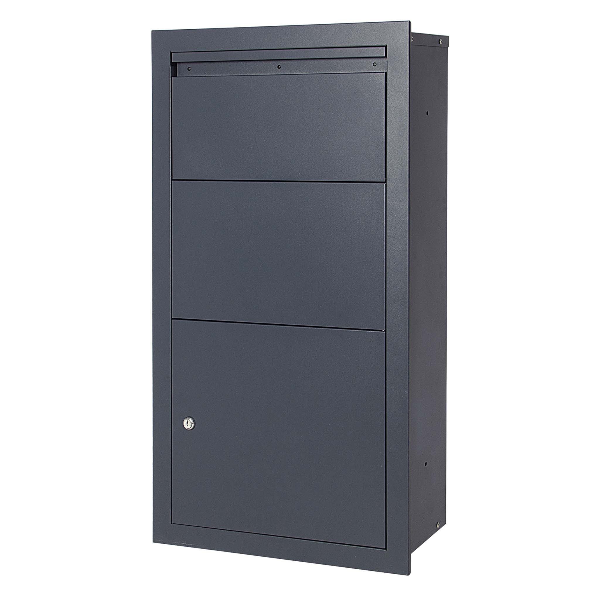 Boîte à colis verrouillable gris anthracite 470 x 220 x 870 mm, Boîte aux lettres murale, pour colis max. 350 x 300 x 110 mm, Usage… XPOtool - 6