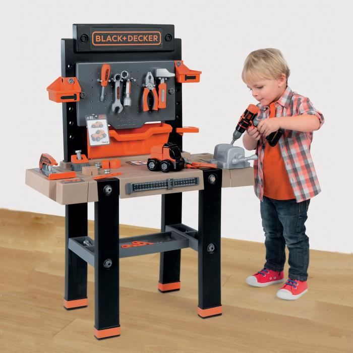 Smoby - Etabli bricolo Ultimate Black and Decker - Bruits réalistes - 95 accessoires - Voiture a construire - Fabrication française - 3