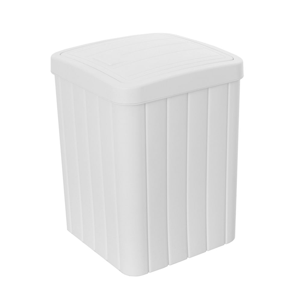 Pattumiera Da Bagno Spirella 1L - Con Coperchio Basculante, Bianco, Compatta - Foto 2