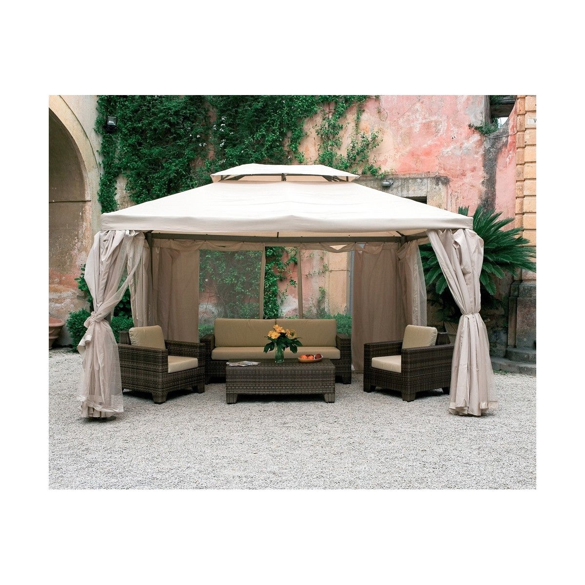 Gazebo 3x4 mt Airvent in Alluminio Copertura con Teli Zanzariera Tende ...