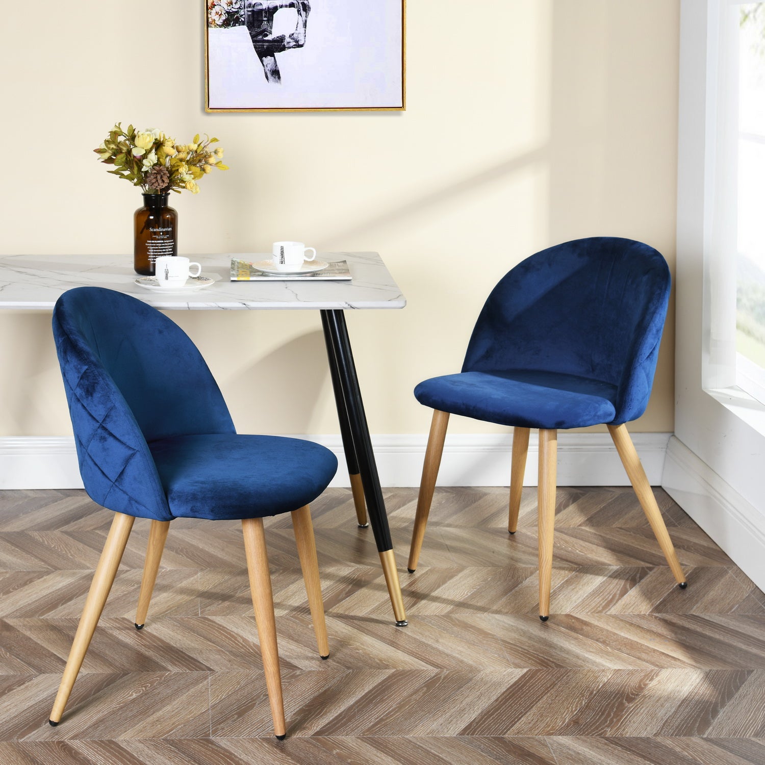 Housses De Chaises Extensibles Avec Accoudoirs - Pour Chaises à Dossier Incurvé (lot De 2) - Tissu élasthanne/polyester