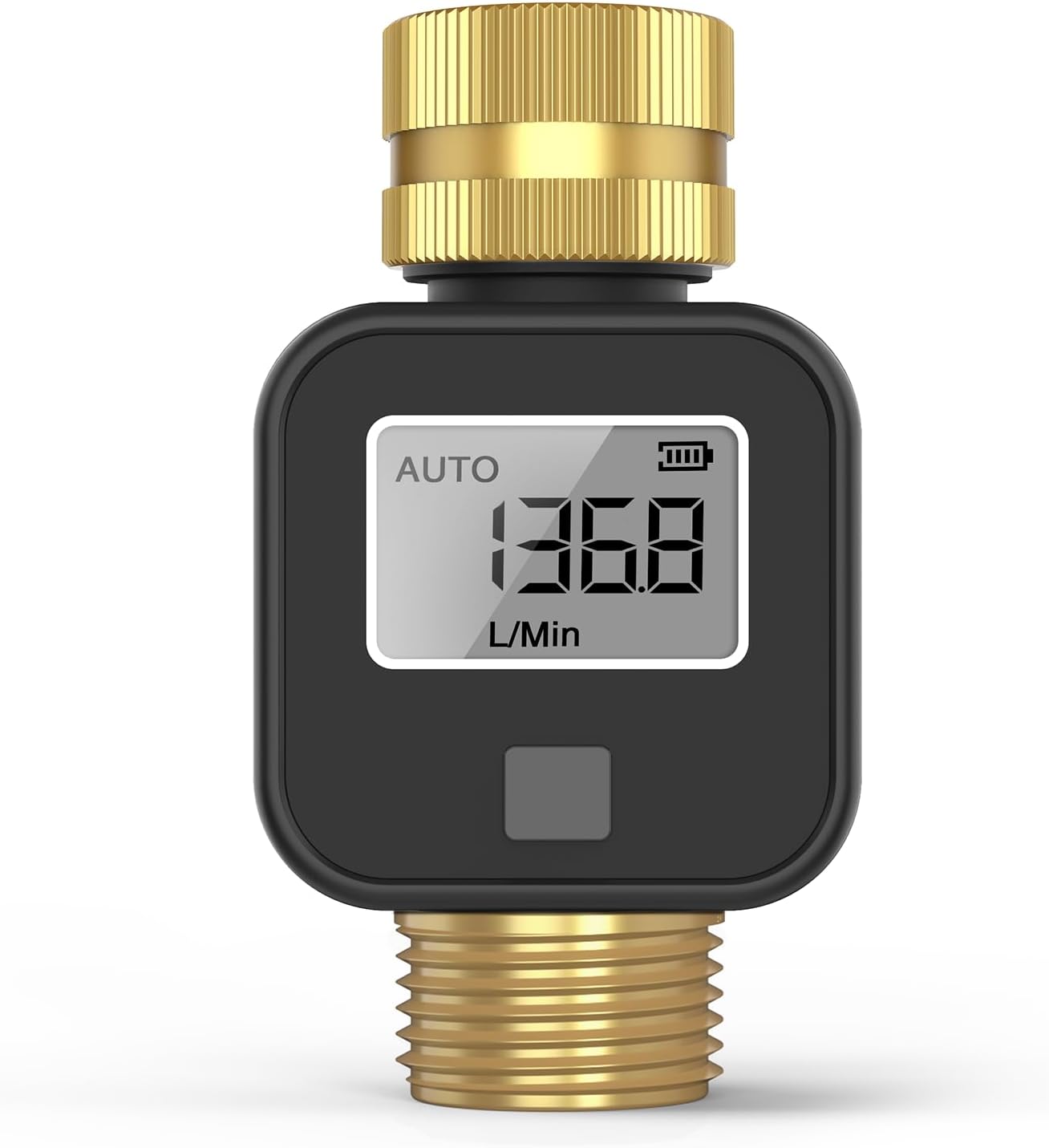 Cyfrowy licznik wody, 4 tryby kontroli zużycia, przepływomierz z gwintem mosiężnym do węża ogrodowego
