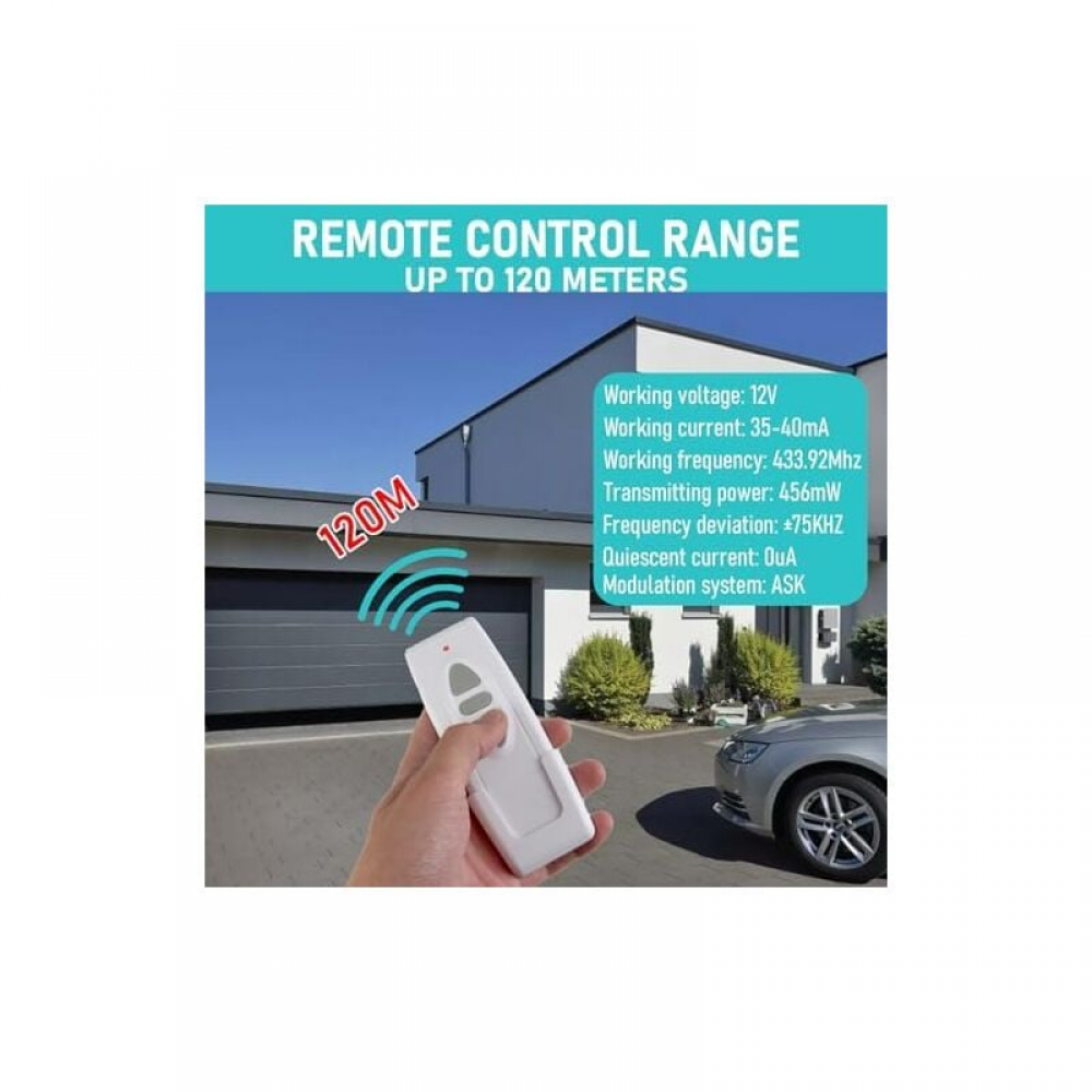 Telecommande Volet Roulant 1810630, Télécommande 433.92 MHz Universelle de Portail, Duplicateur Porte de Garage Telecommande avec 3 Boutons - 3