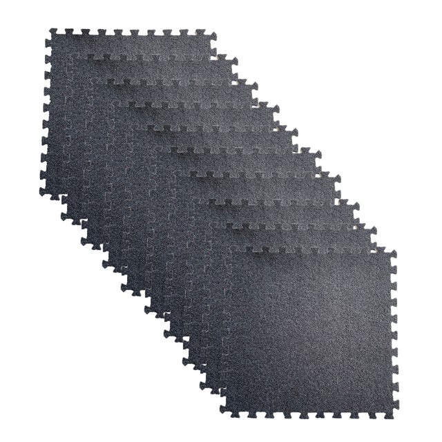 Tapis de salon et de chambre à coucher de grande surface, carreaux de moquette de couleur unie, 30x30x1.0cm, gris foncé, 10 pièces