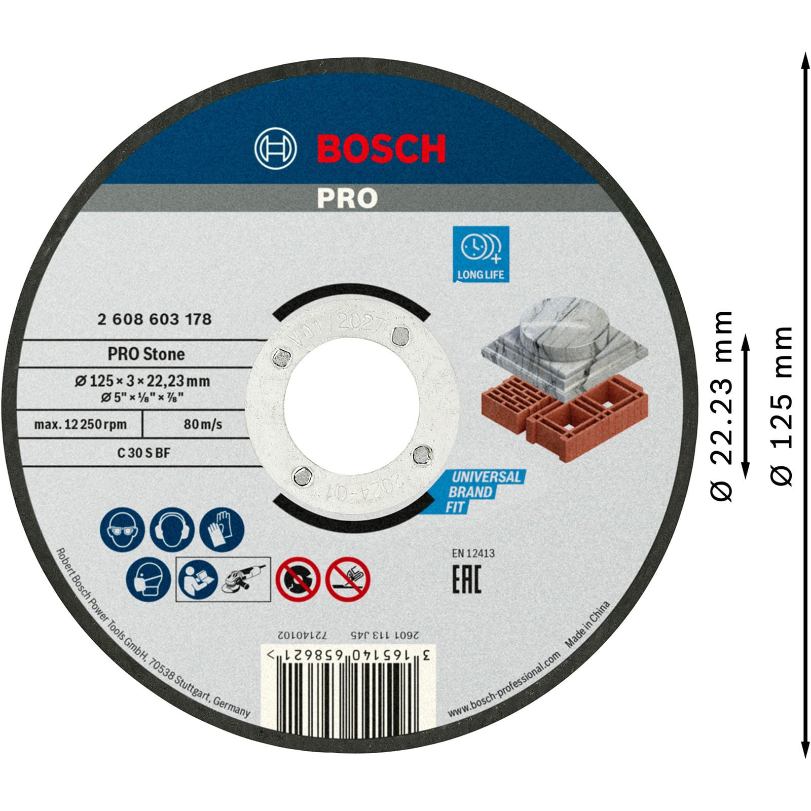 Tarcza tnąca Bosch PRO Stone 125 x 3 x 22,23 mm - 2608603178 - 4
