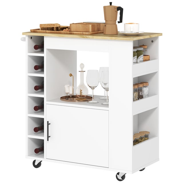 Food trucki, ruchome wyspy kuchenne, wózki kuchenne z przegródkami, regały na wino, szafki i blaty robocze, białe