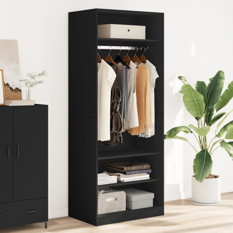 Szafa vidaXL z drewna inżynieryjnego czarna kompaktowa i design