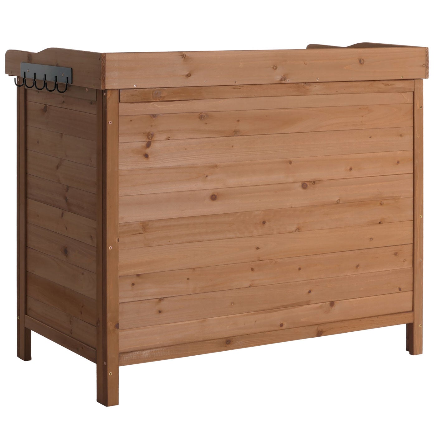 Meuble de jardin avec plan de travail HWC-L69, Table à plantes 86x104x52cm ~ marron - 7