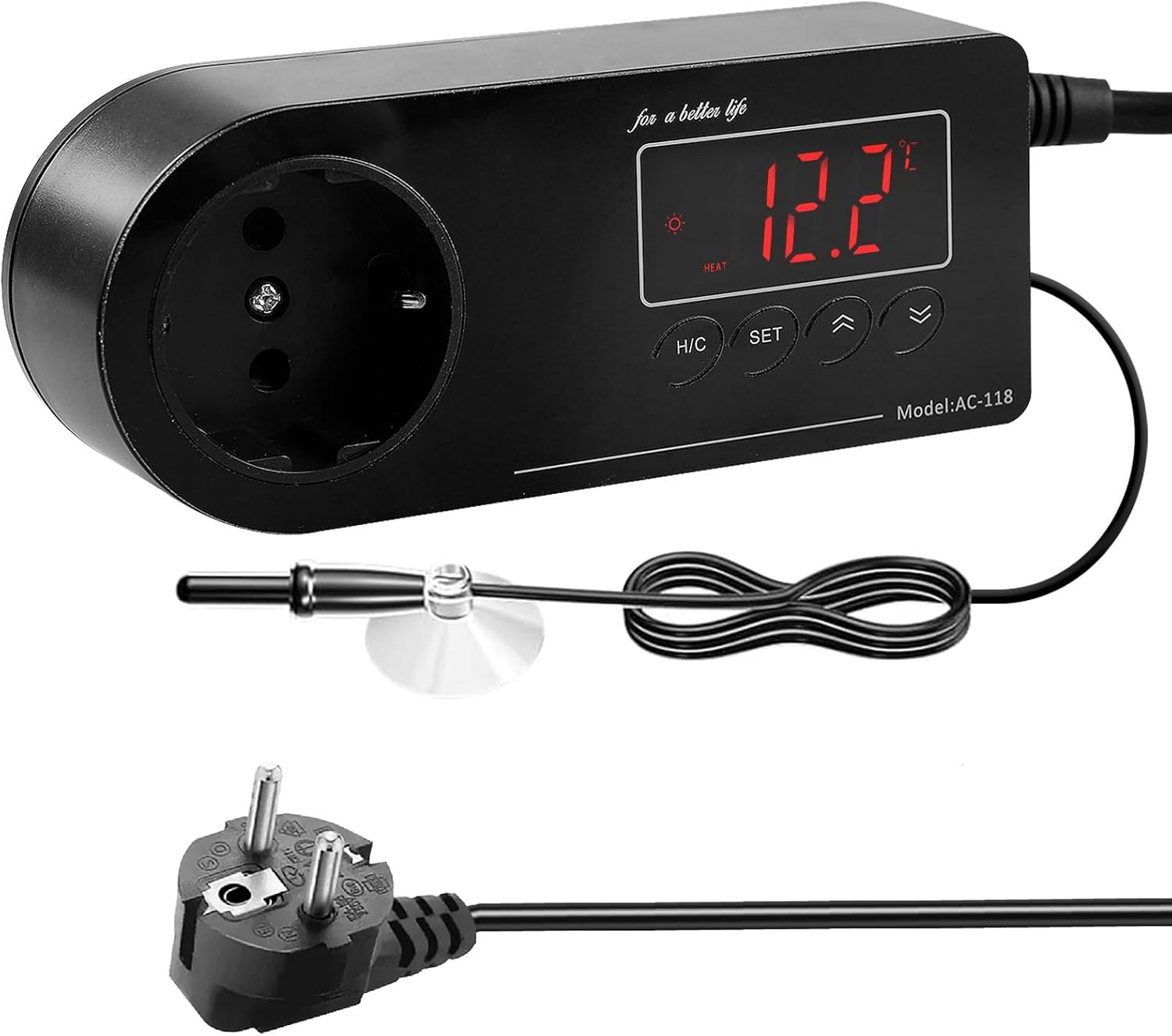Régulateur de Température Numérique - Prise Thermostat avec Sonde NTC ...