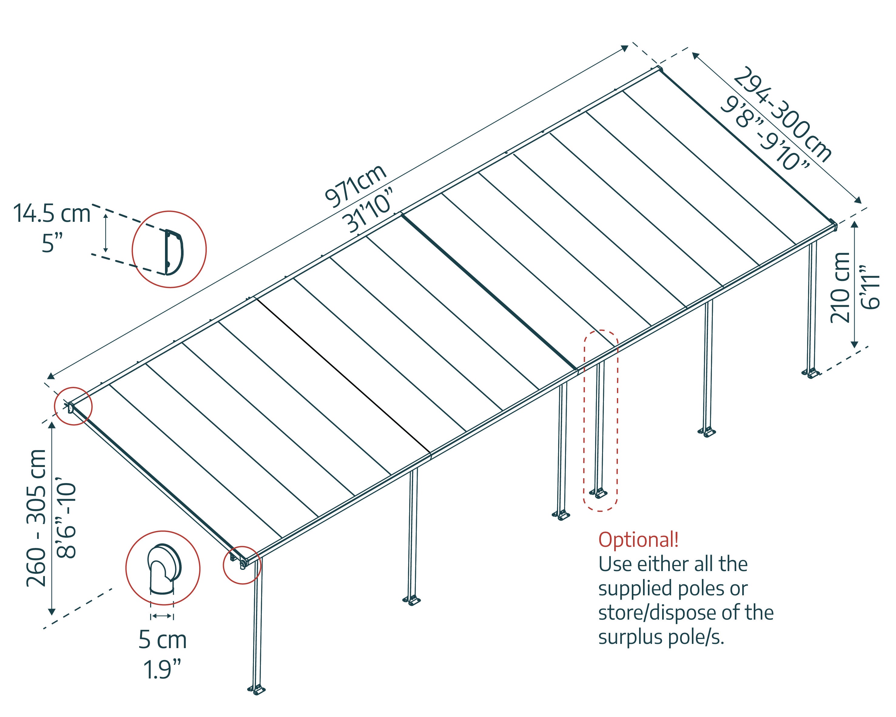 Pergola Anthracite en Aluminium 28.5 m² - 5