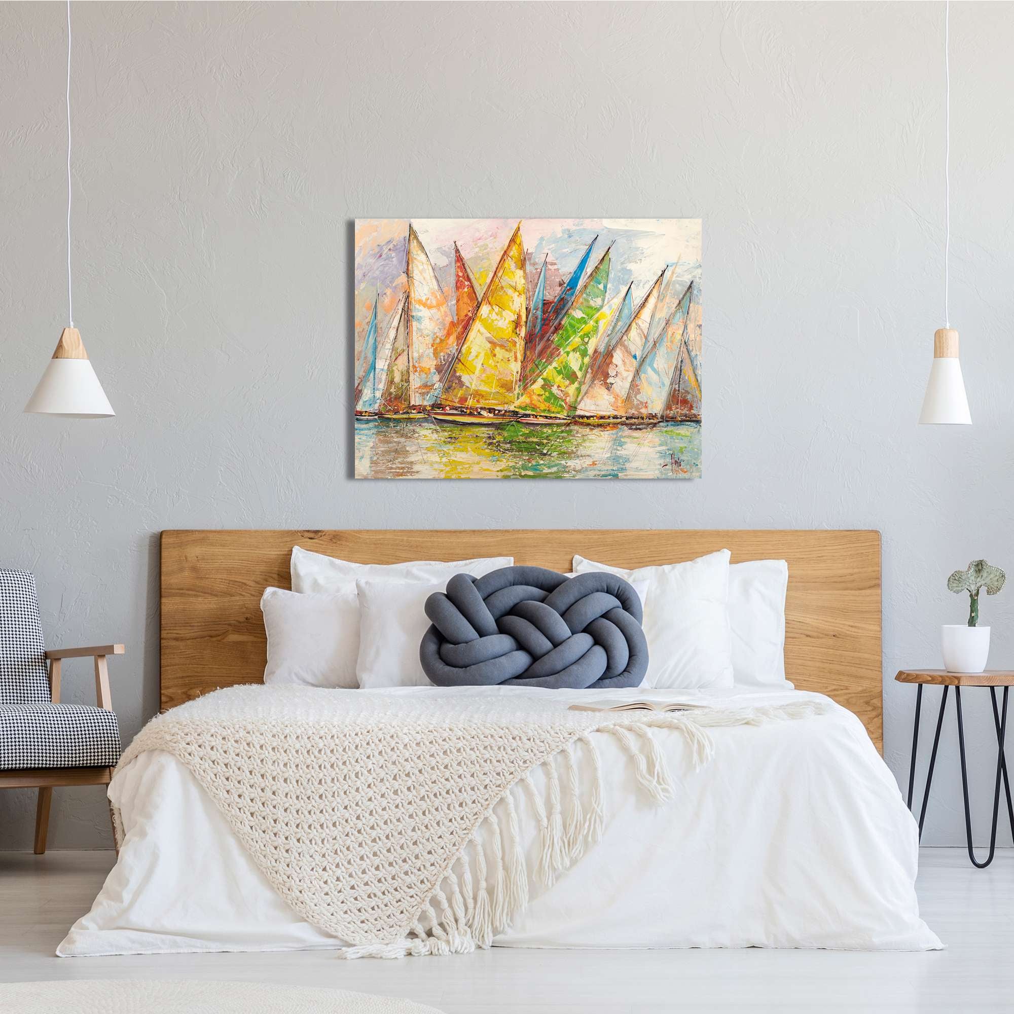 Peinture de voilier - impression sur toile - Luigi Florio, Regata di Primavera - 70x50 cm - 3