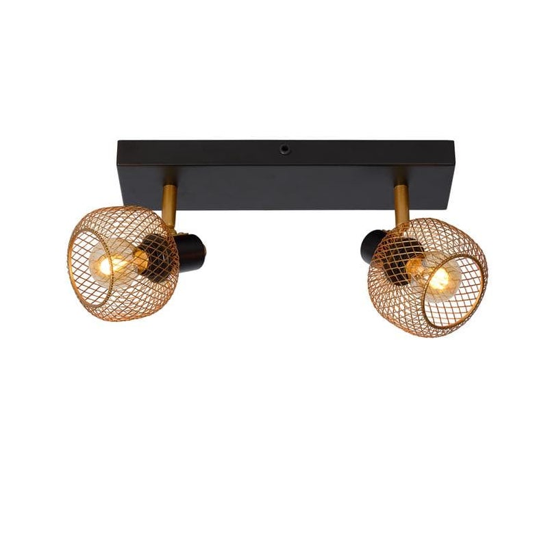 Lampa sufitowa MAREN złoto-odcienie złota-czarna 2xE14x40W metal wym:14x36x17cm IP20 Lucide
