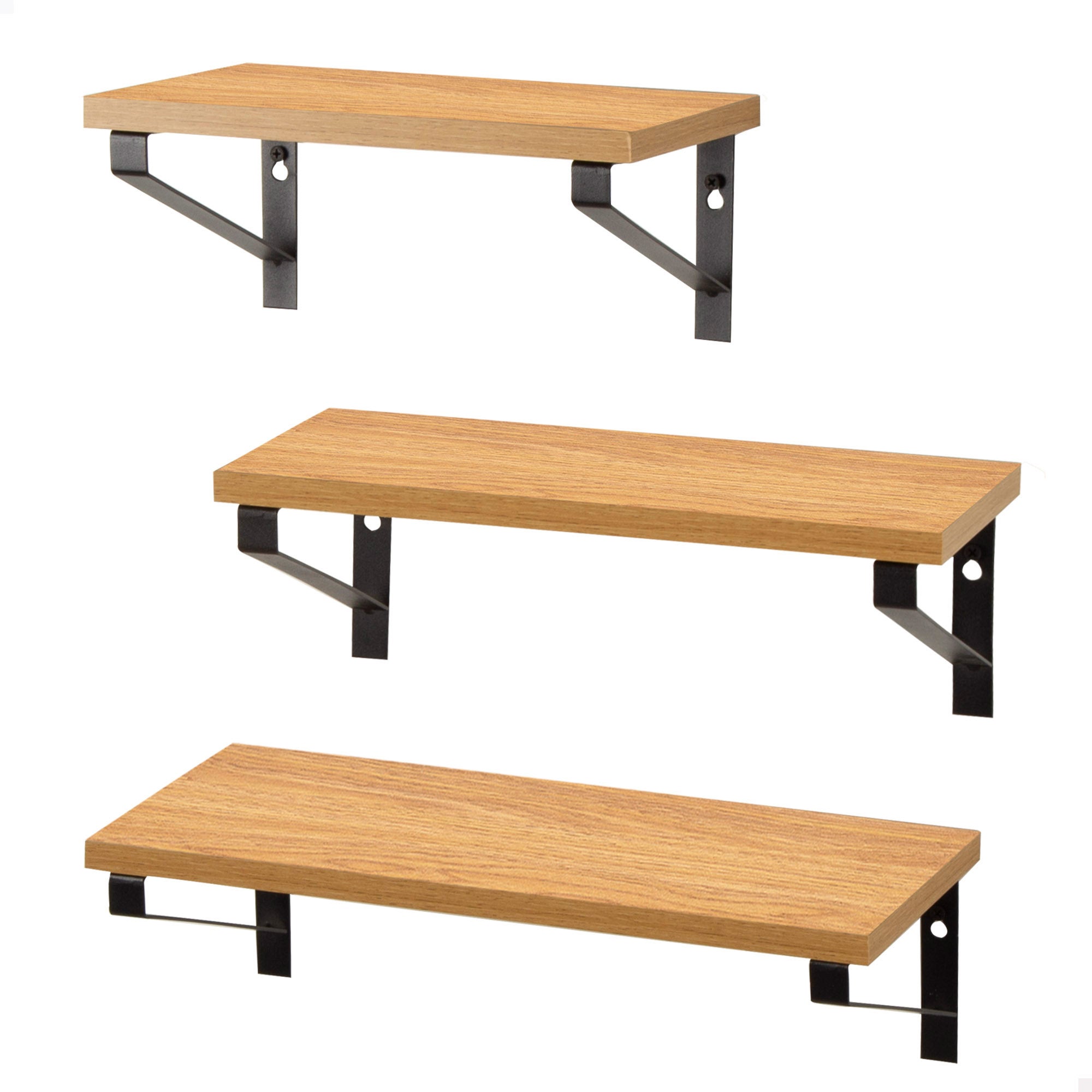 Max home set 3 estantes pared madera varias medidas