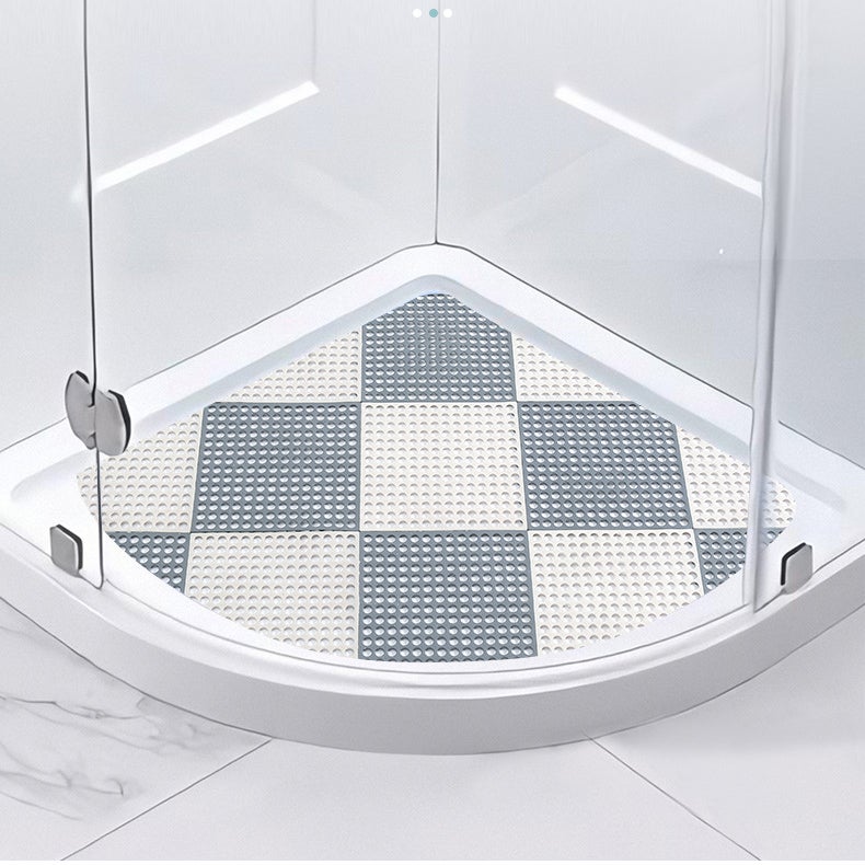 Tapis antidérapants de Massage d'épissure de salle de bains de 4 pièces, tapis de verrouillage de Drainage, tapis de douche de carrelage de sol - 5