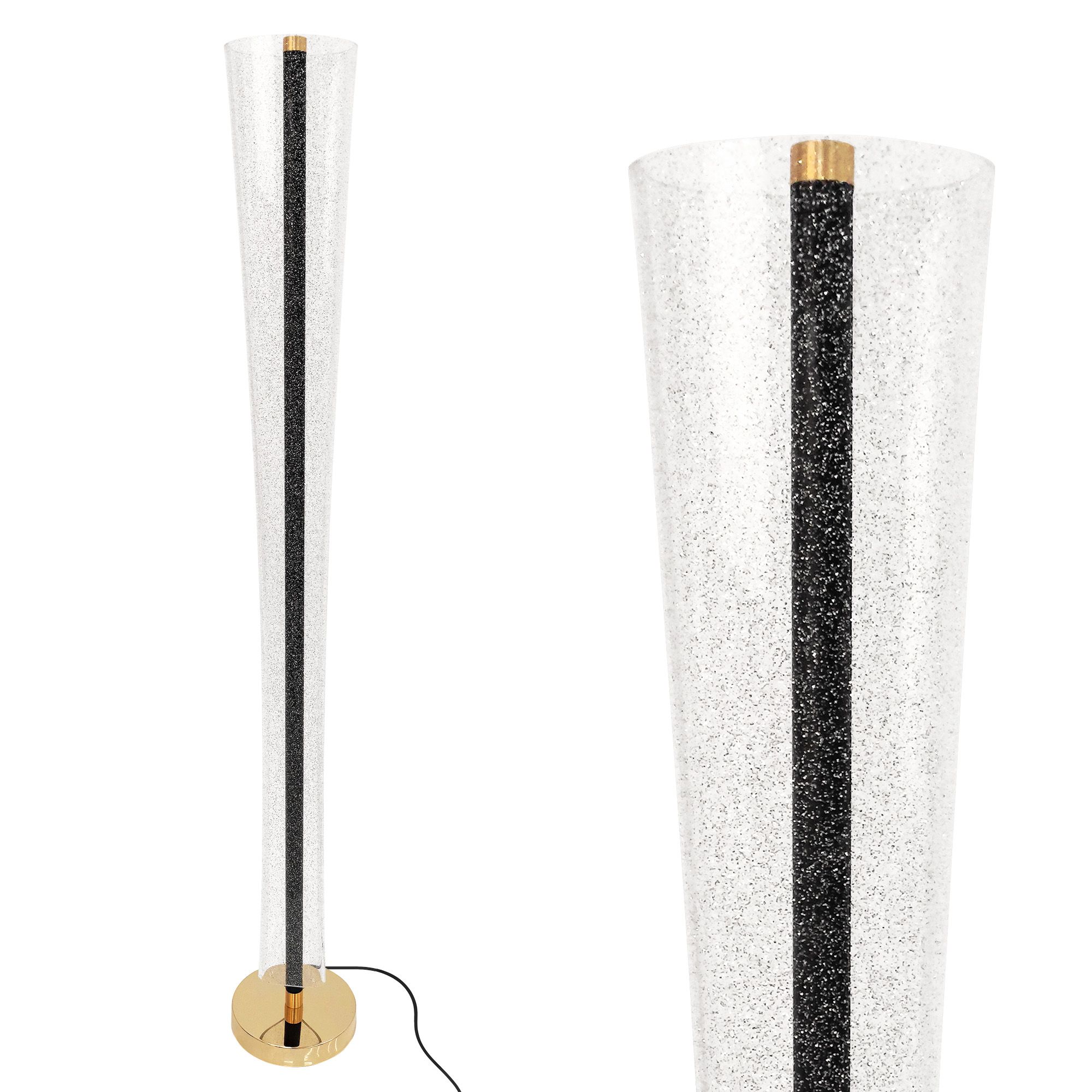 Lampa Stojąca Podłogowa Led Toolight Lhj073-F Czarny, Złoty