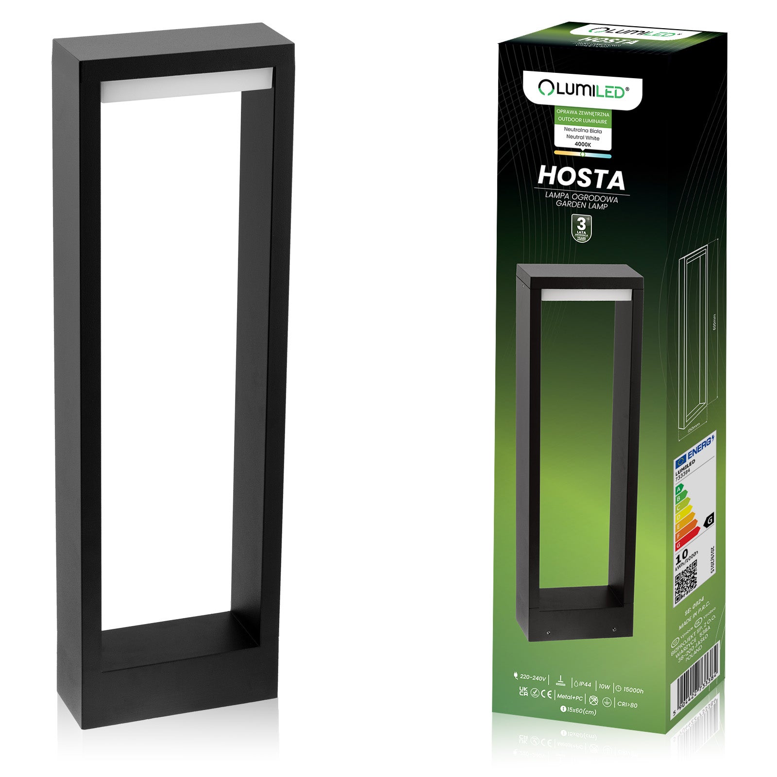 Lampa Ogrodowa Lumiled Słupek Zewnętrzny Stojący LED 10W 60cm 1 szt.