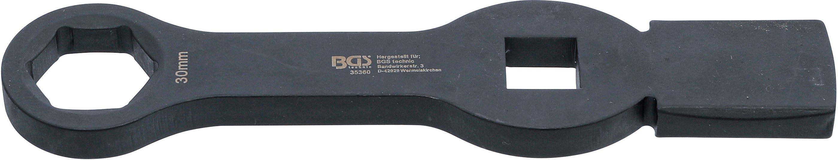 BGS Klucz udarowy pierścieniowy sześciokątny z 2 powierzchniami udarowymi SW 30 mm - 35360
