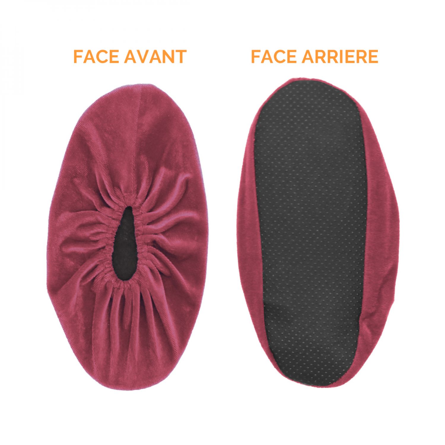 Lot de 5 paires de surchaussures lavables antidérapantes - Prune - Vivezen - 5