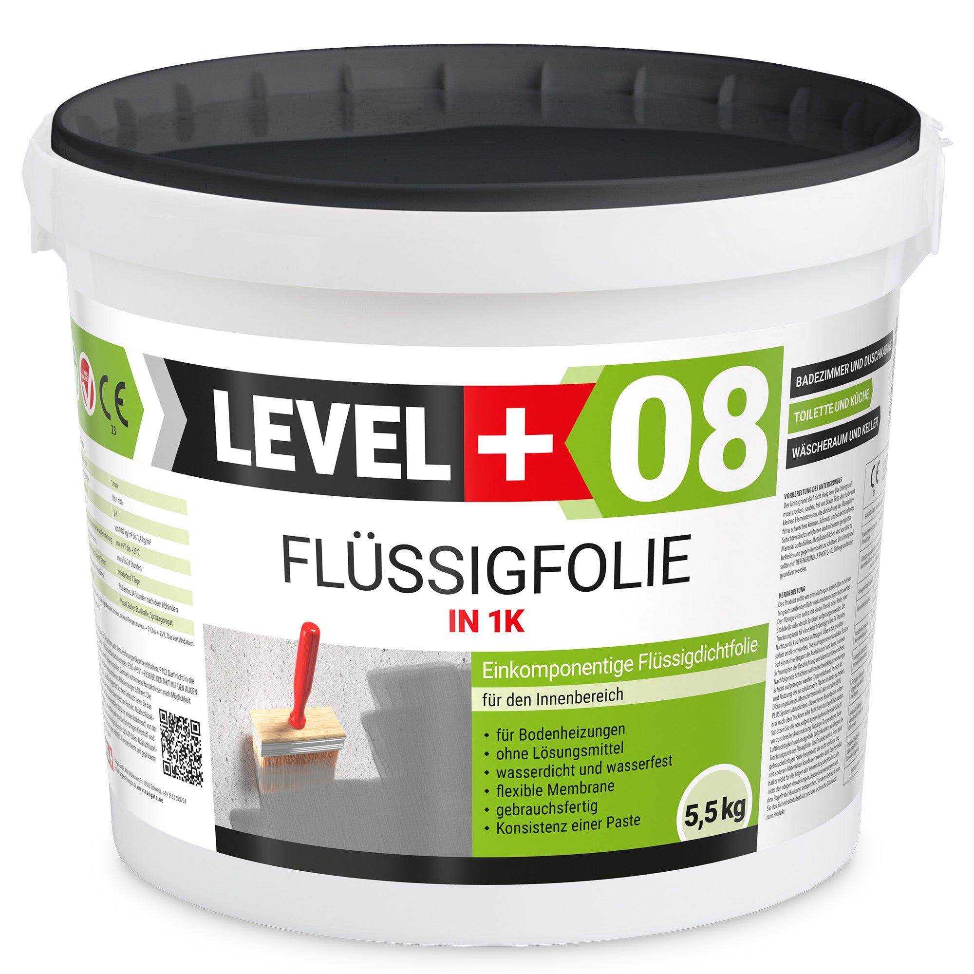 LEVEL+ kit d'étanchéité pour l'étanchéité de la douche salle de bain bande d'étanchéité film liquide 5,5kg SET11 - 2