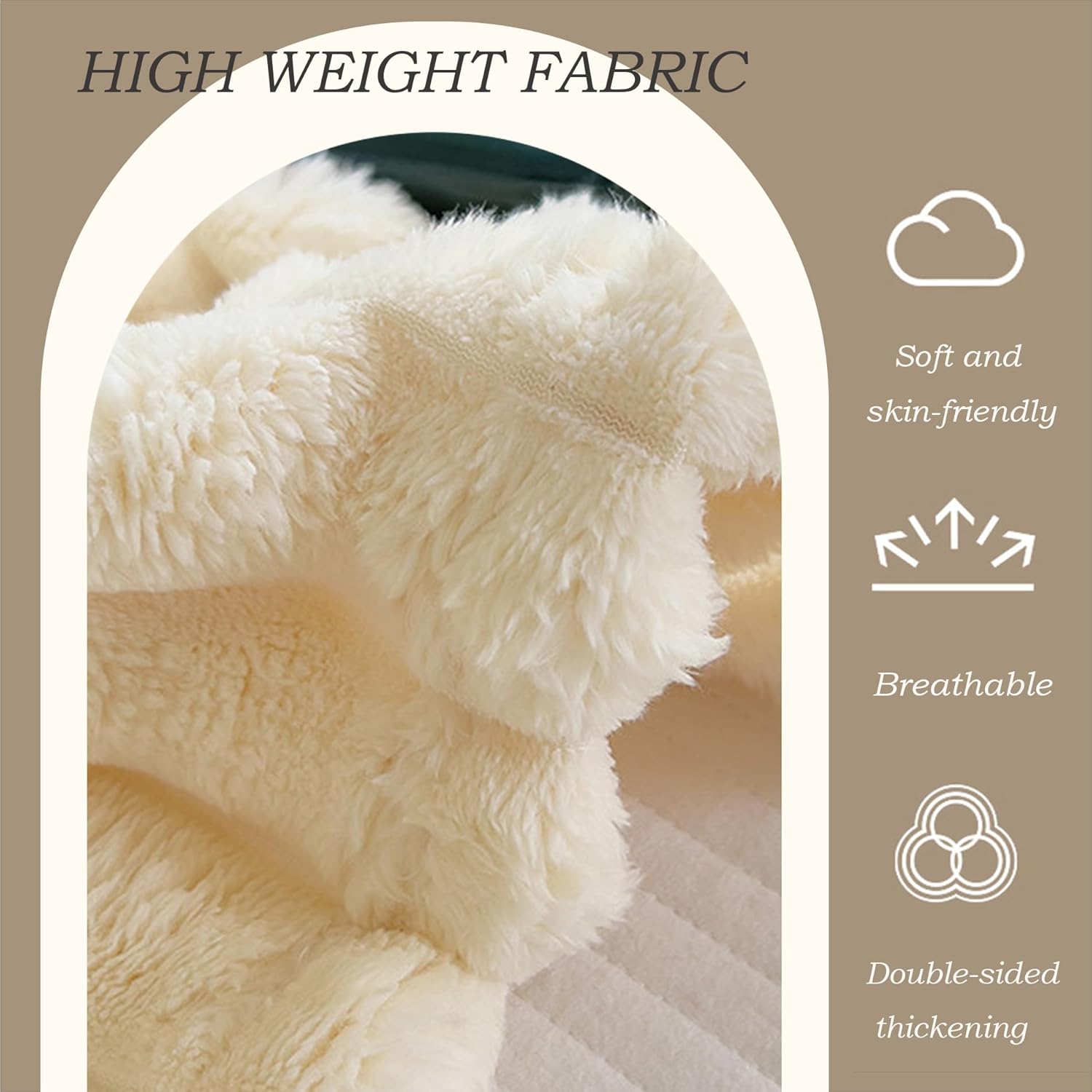 Couverture en laine, plaid, jeté de canapé, doux et confortable, poils longs, hiver - blanc - 100 x 150 cm - 5