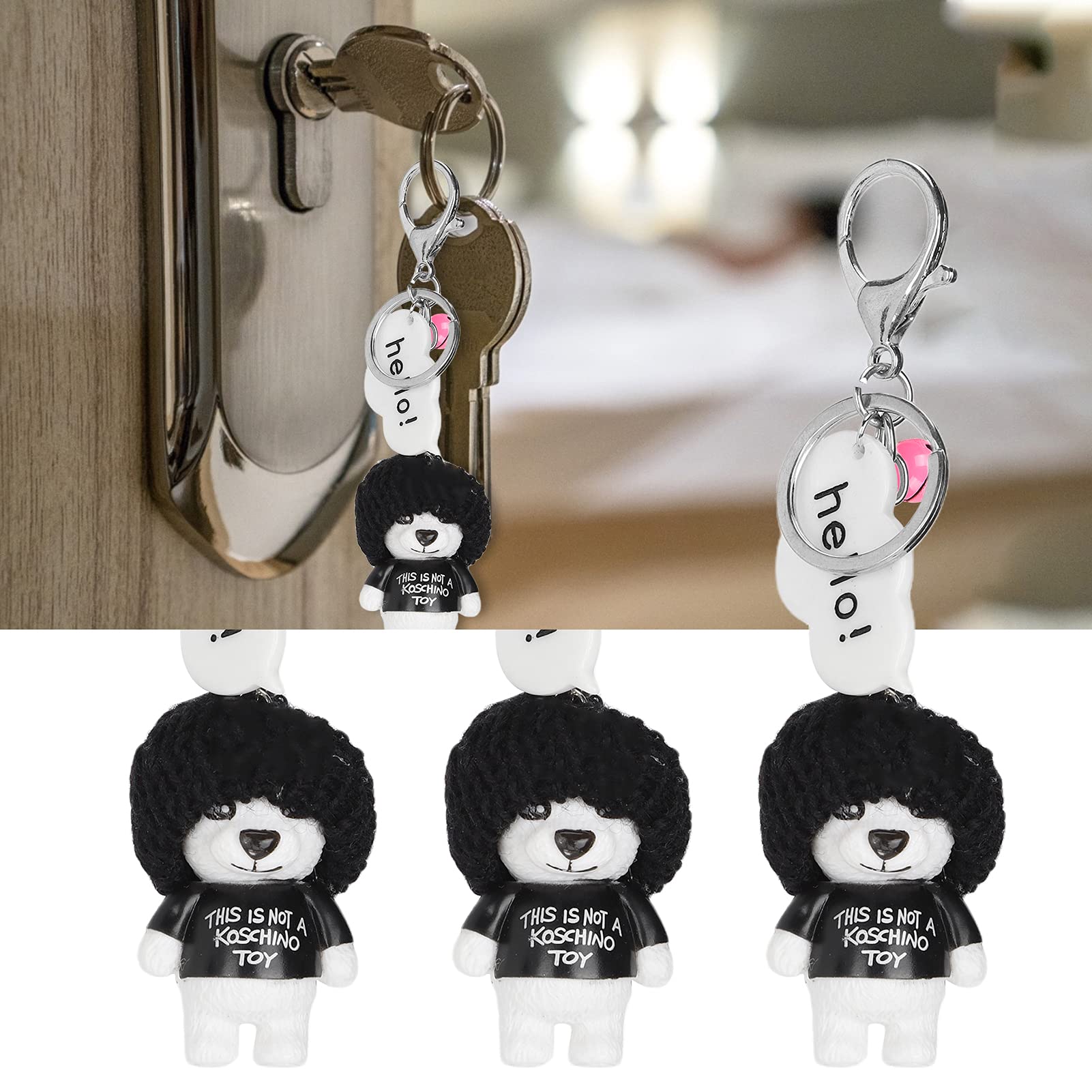 Lot De 3 Porte-clés Ours En Résine – Mignons, Colorés, Porte-bonheur | Cadeau Pour Femmes, Hommes, Enfants