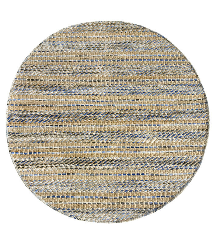 Hamid - Okrągły dywan z juty i wełny 100x100 cm - Dywan do jadalni, salonu