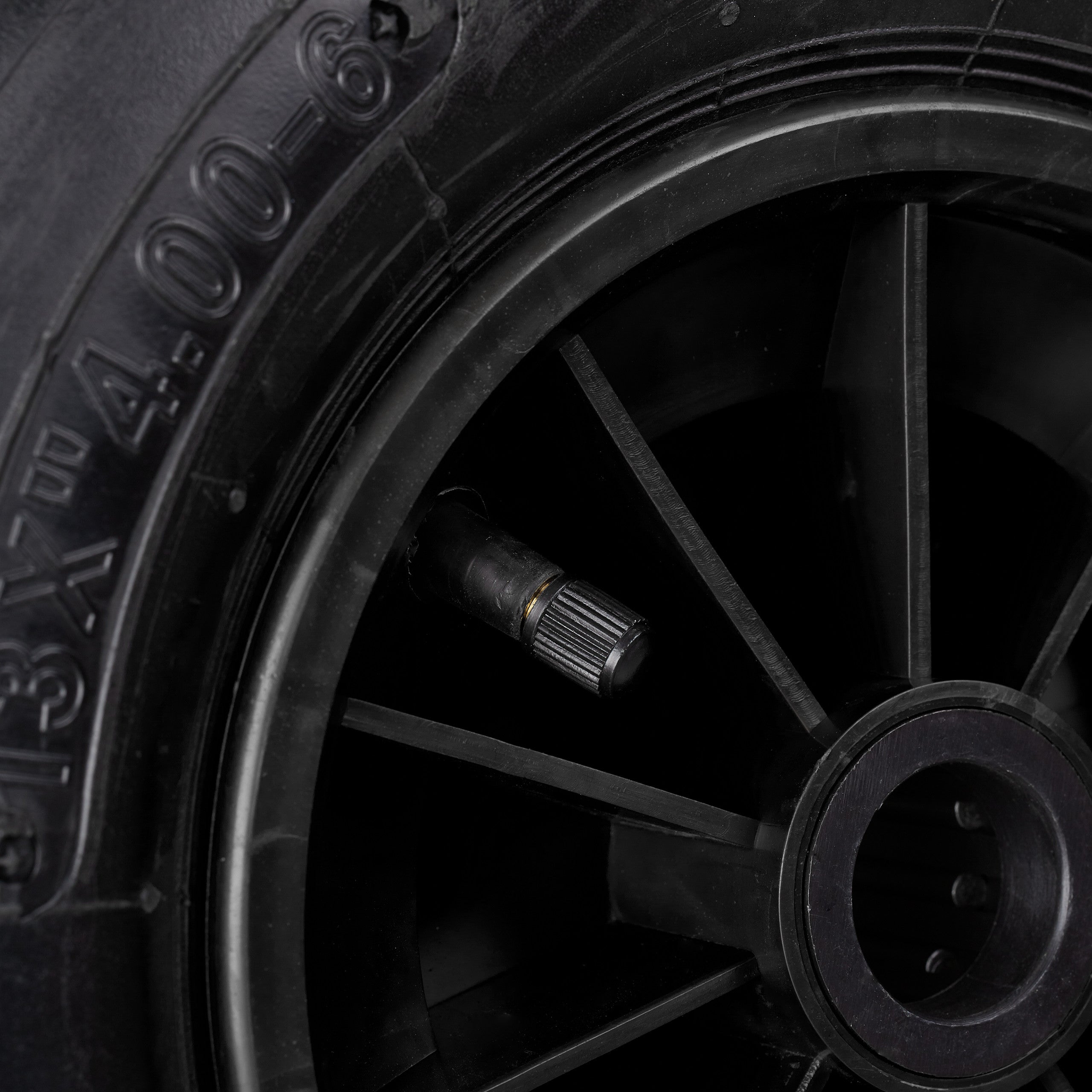 Lot de 4 roues de brouette caoutchouc 200 kg, roue de rechange axe, caoutchouc essieu 4.00-6, 3 adaptateurs, noir - 7