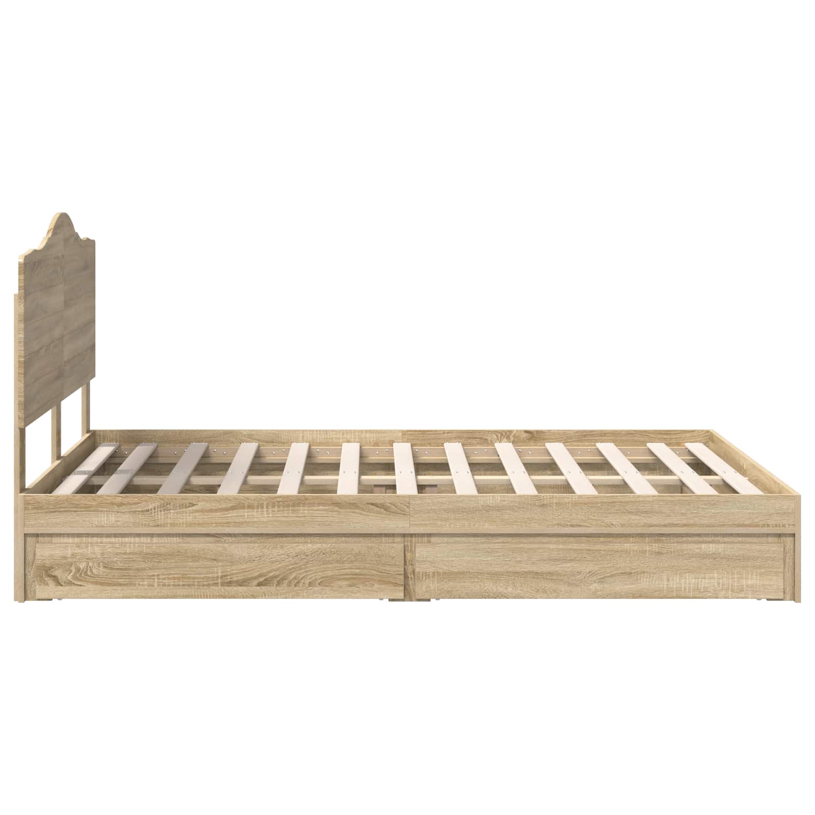 Lit de rangement chêne 140 x 200 cm panneau de bois - 9