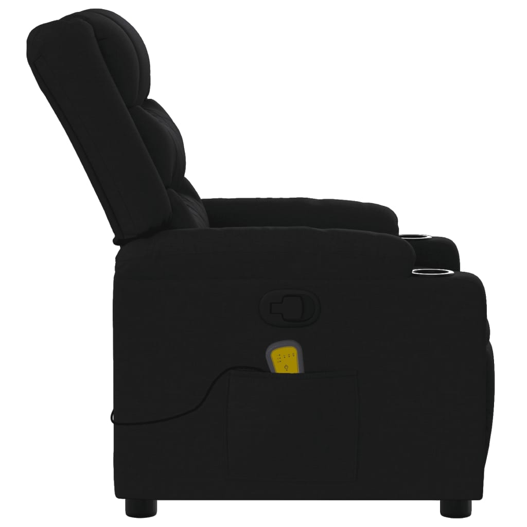 Fauteuil de Salon，Chaise，Fauteuil inclinable de massage noir tissu - 8