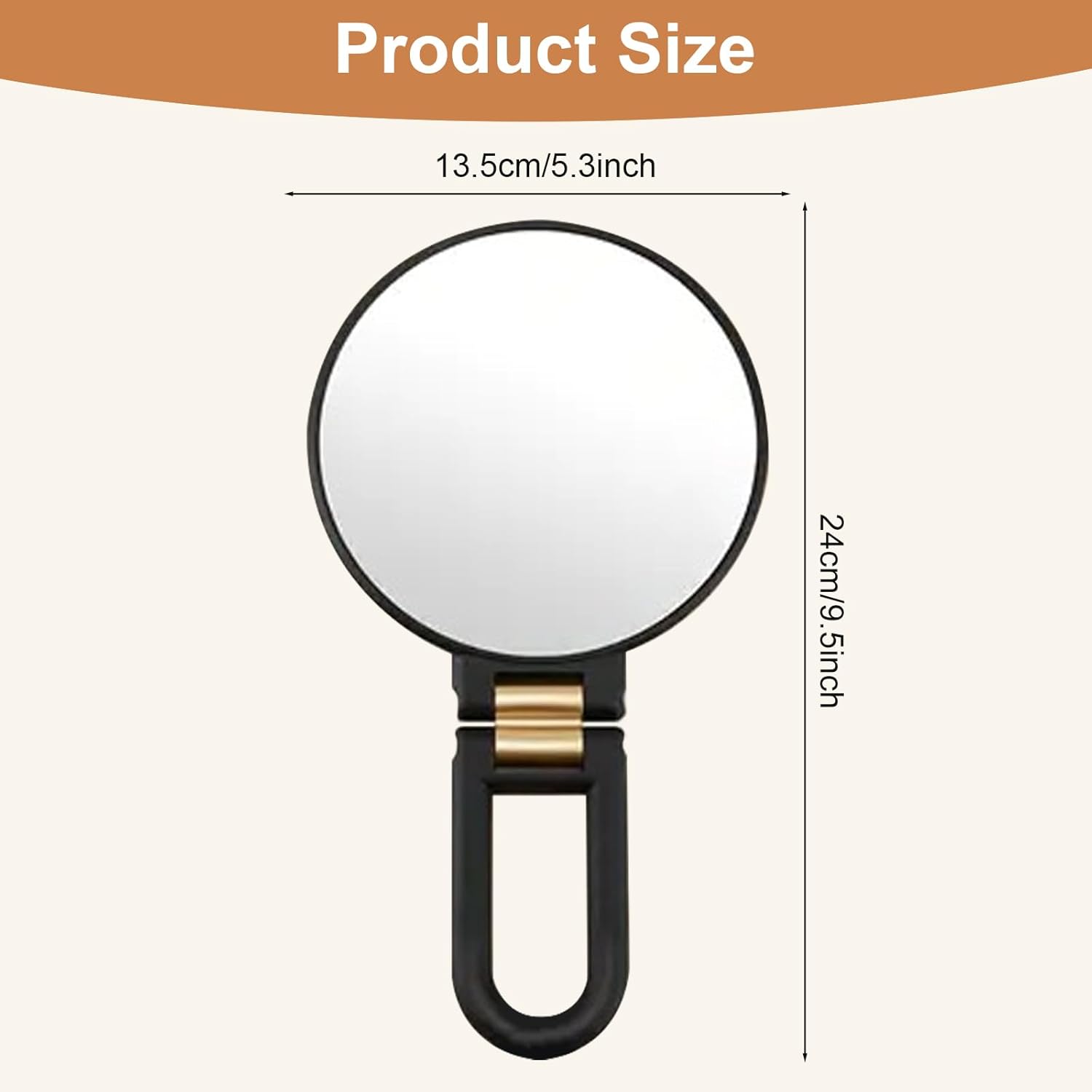 Miroir grossissant x50, miroir de maquillage double face avec poignée réglable à 360°, support mural/conception de table pour maquillage - 2