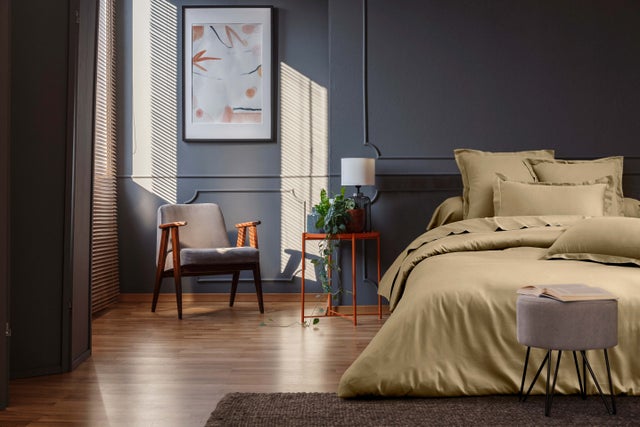 Blanc Avenue housse de couette 1 personne 140X200 cm satin de coton beige