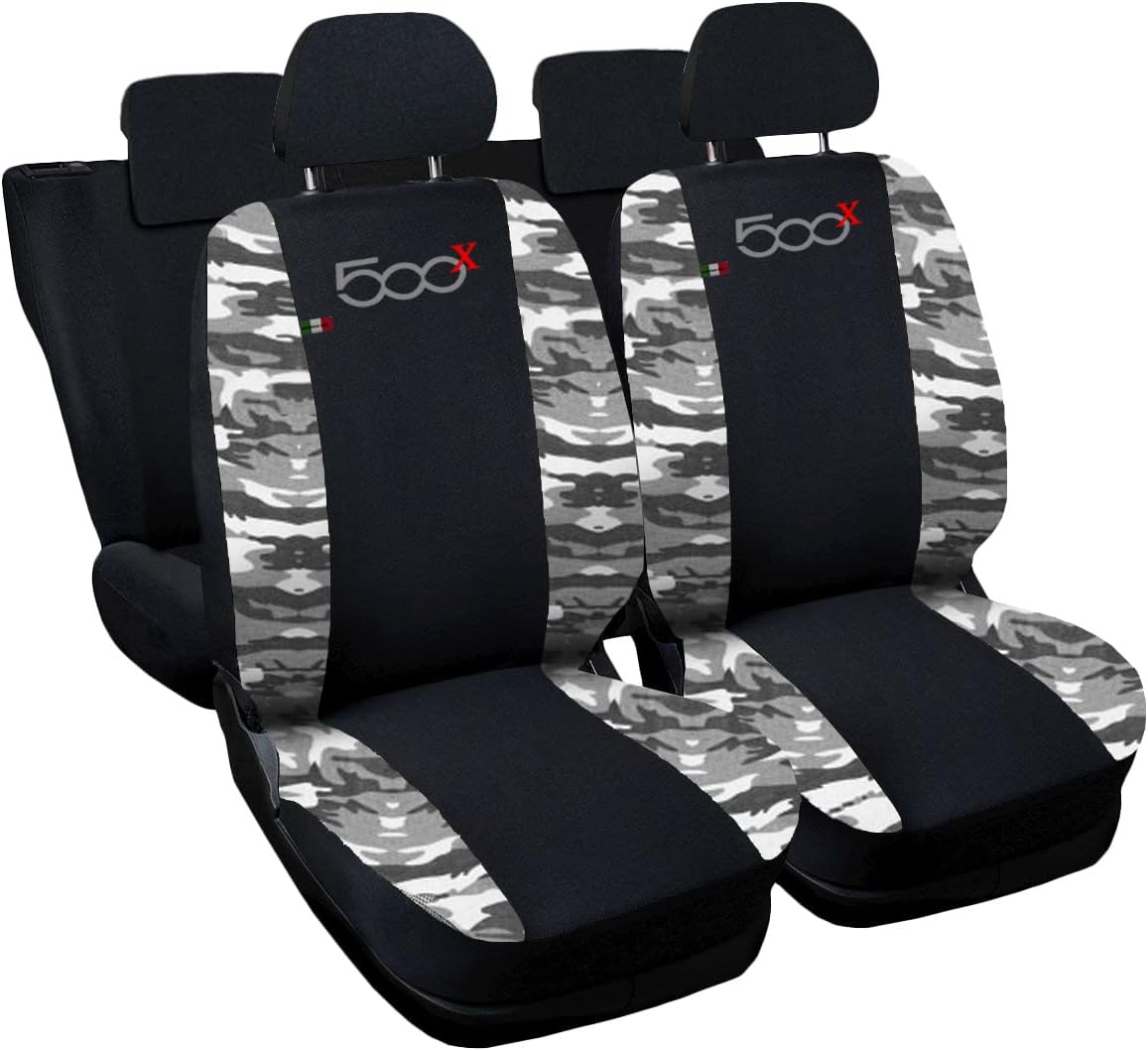 Coprisedili Auto Per Fiat 500X 2014-2023 - Set 12 Pezzi Policotone - Made In Italy - Foto 4