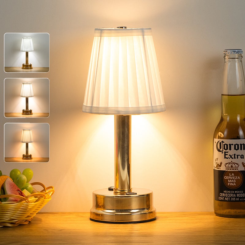 Nowoczesne lampy stołowe bezprzewodowe przenośna lampka biurkowa LED z poziomami jasności z możliwością ściemniania do salonu na stolik nocny złota
