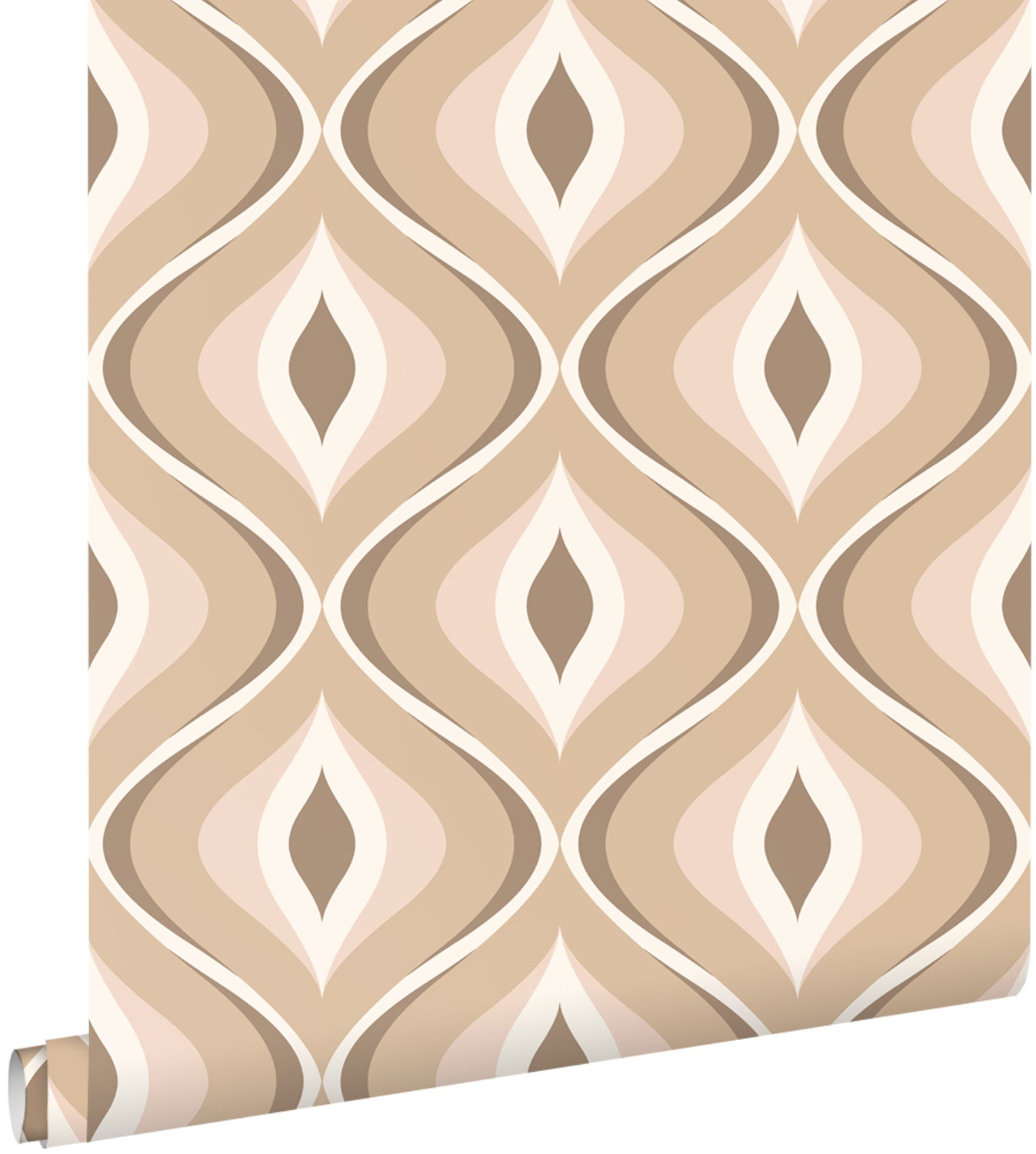 Tapeta ozdoby retro beżowymIbrązowym - 50 x 900 cm - ESTAHOME