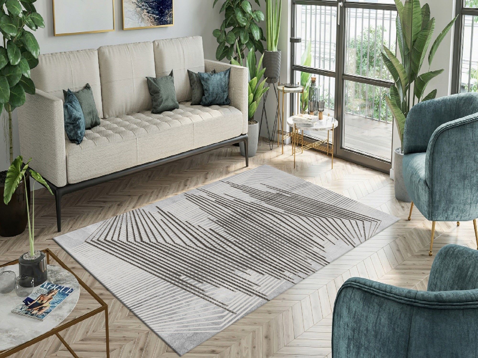 Tapetes NOUR Cinzento - 160x230 - 8