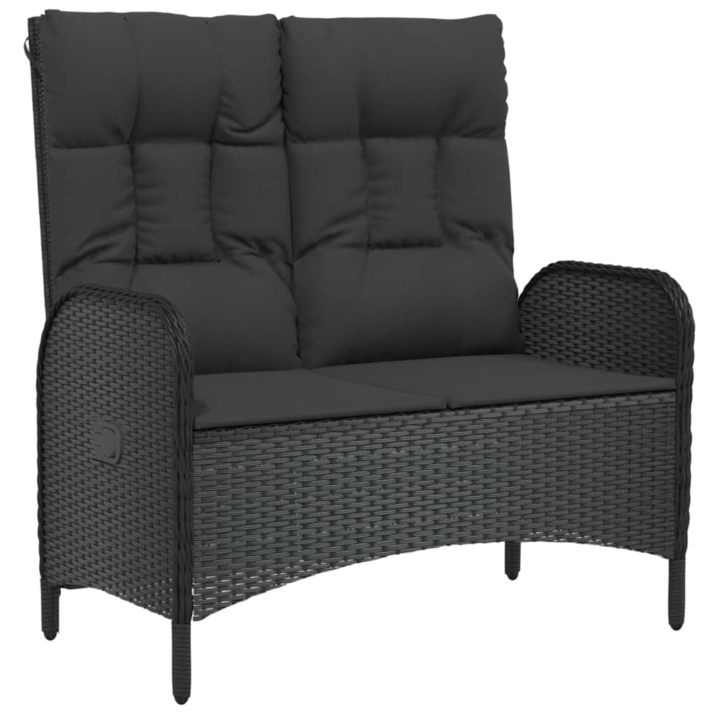 Maison Exclusive - Set da Pranzo da Giardino 3 pz con Cuscini Nero in Polyrattan - 6