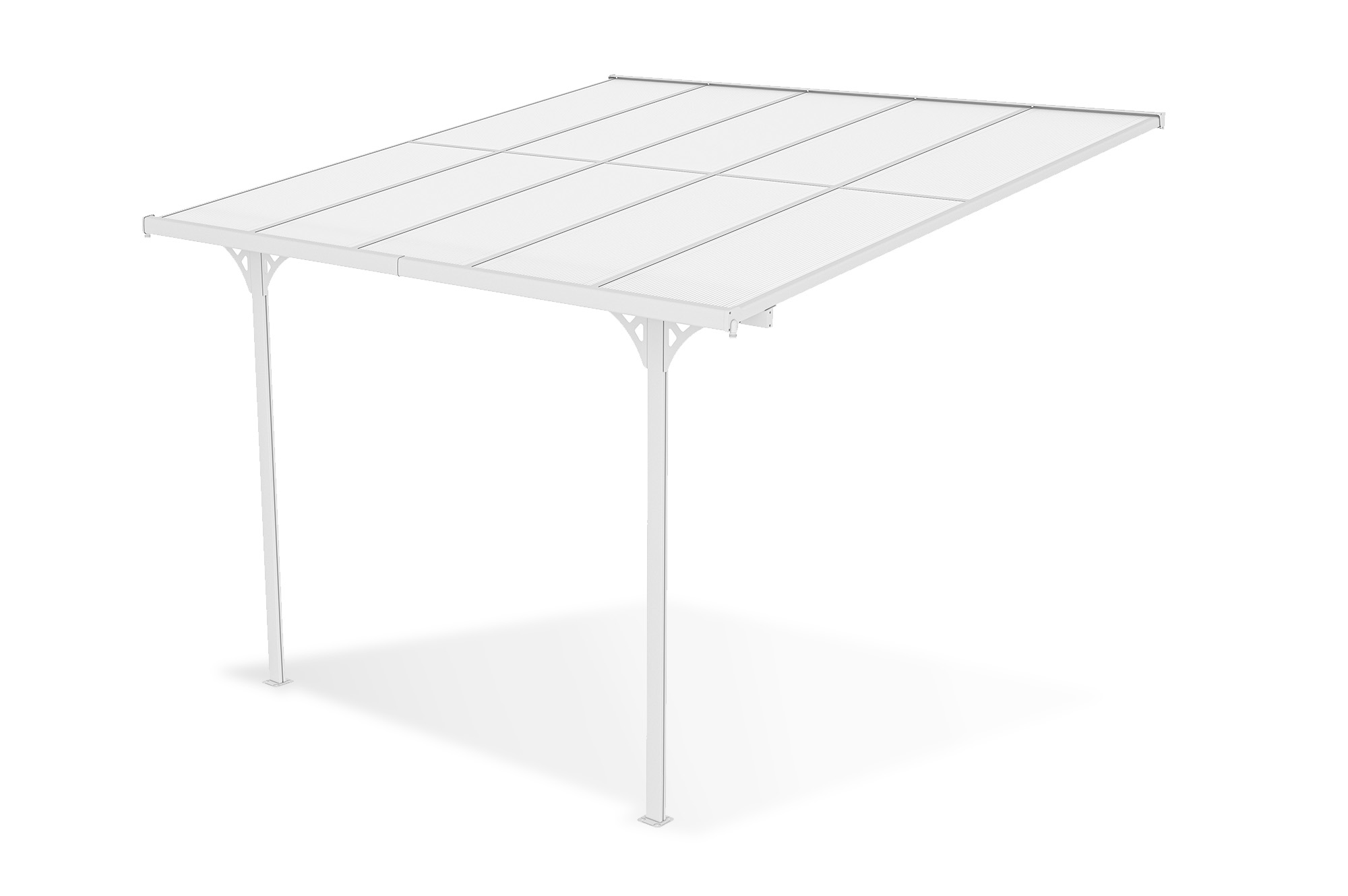 Pergola/Cochera adosada KLEO 3m x 3m aluminio Blanco - 5