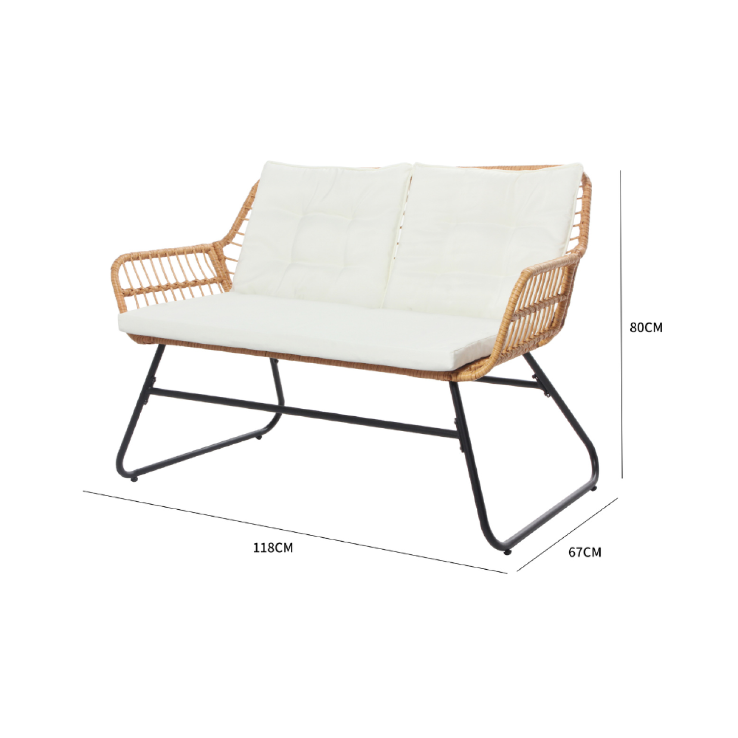 Salon bas de jardin en Acier Marron 4 personnes - 7