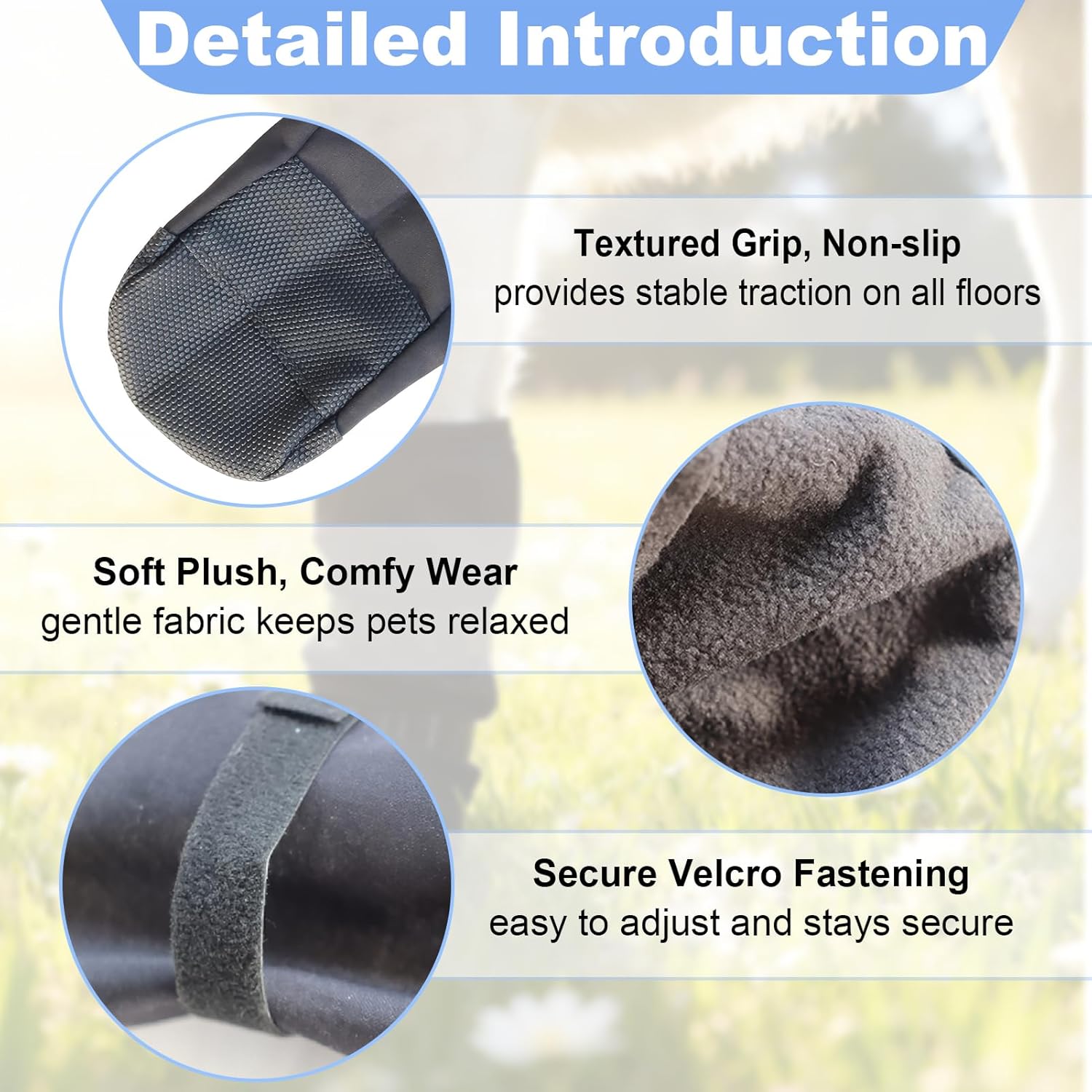 Botas de cura para cães, meias macias antiderrapantes para patas, botinhas de proteção para feridas (P) - 2