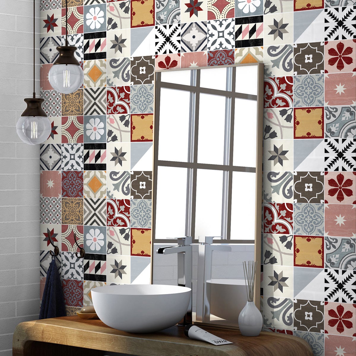 24 adesivi piastrelle di cemento alohilani - Sticker adesivo - adesivi murali - 24stickers15x15cm - 3