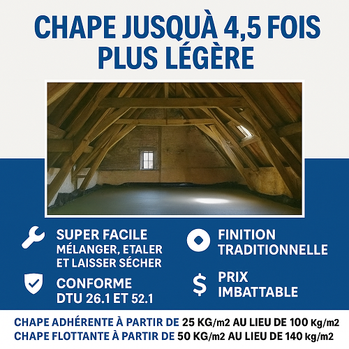 beton léger ( pour 25 a 100 m2 de chape légère en 5 cm selon dosage de billes ECOGRAPHITE EAS additif inclus) - 4