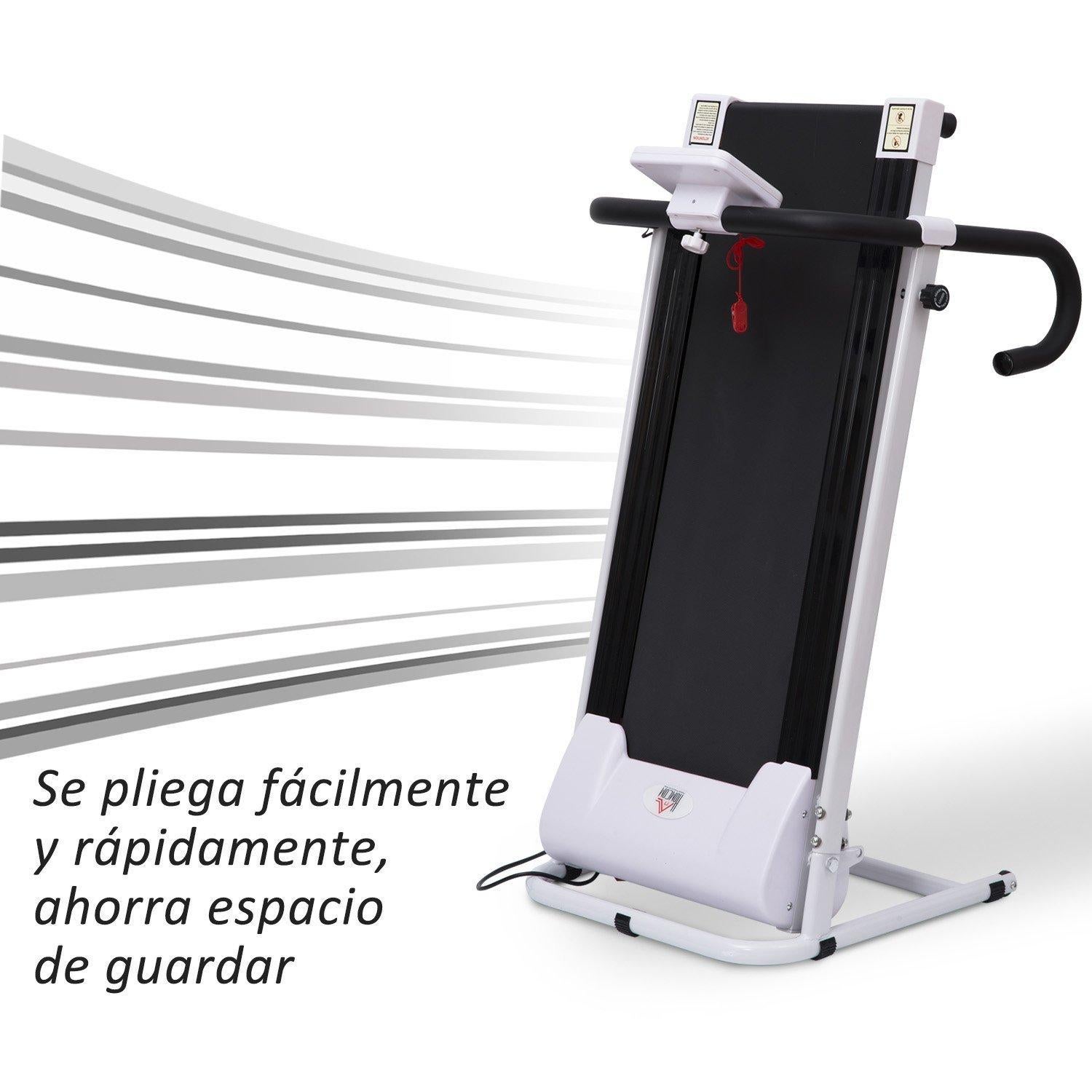 Passadeira dobrável e elétrica de 500w para fitness 1-10km/h com visor lcd e carga máx. 110kg 125x61x118cm - 6