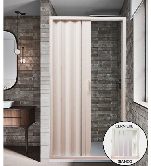 Porte De Douche Pliante Idralite PVC Blanc – 120 Cm, Ouverture Latérale, Réductible