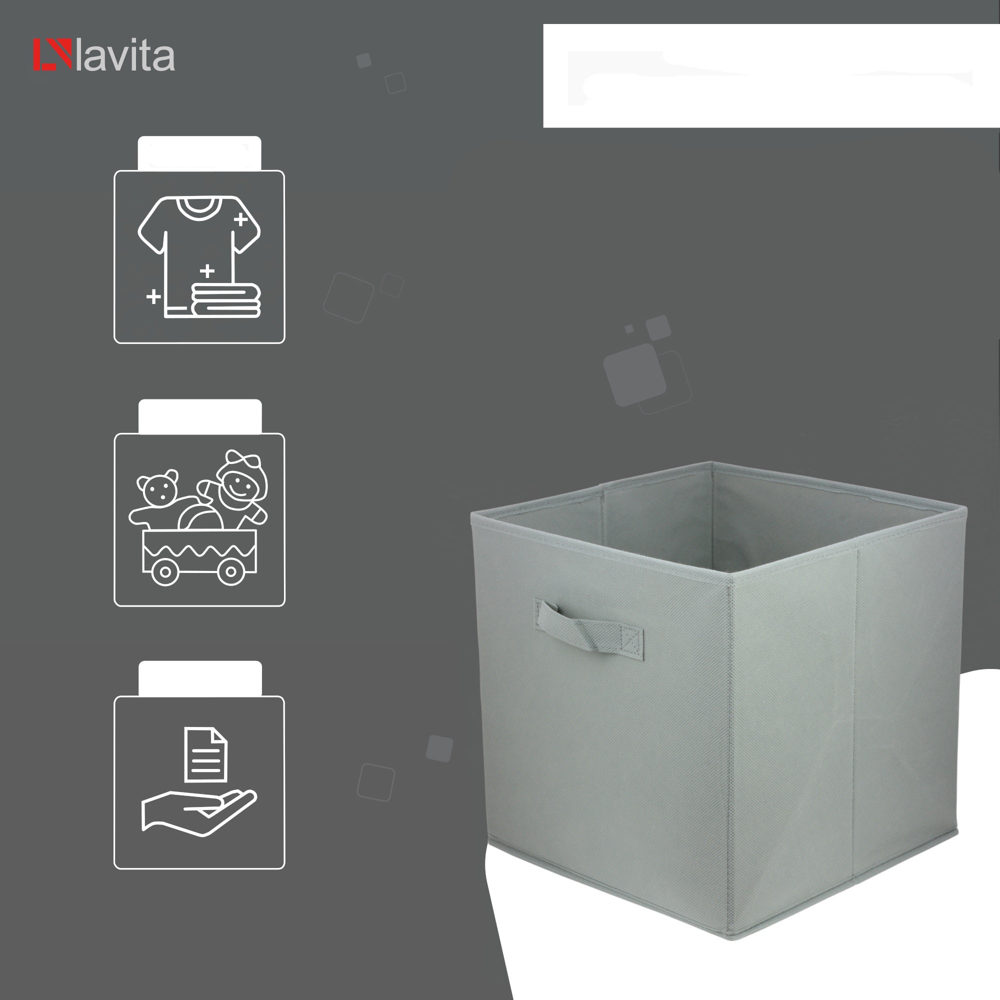 Boîte en carton Boîte textile 31x31x31 gris clair – light grey 31x31x31 - 4