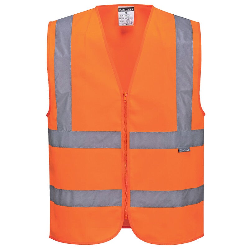 Gilet haute visibilité zippé Portwest Classe 2 Orange XXL - 4